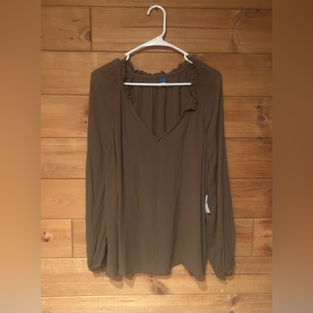 NWT Old Navy Women’s Long Sleeve Blouse Size Large Color Arboretum